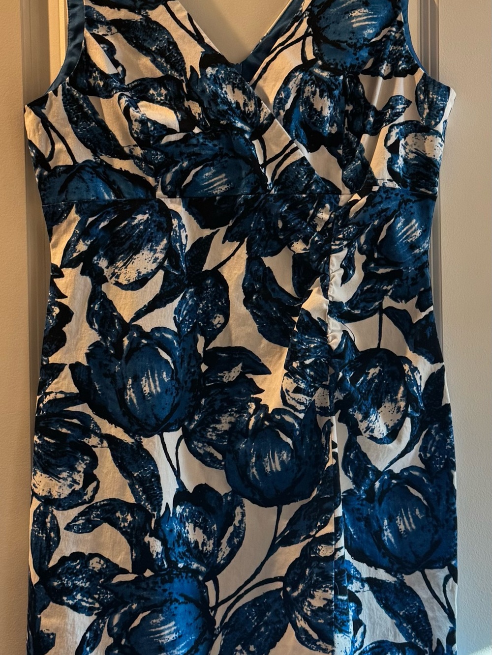 Donna Ricco New York Blue Floral Sleeveless Dress Womens Size Size 14 Lined